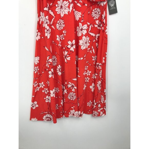 Vince Camuto Floral Knot Front Sleeveless Dress Stretch Red Size 14 Petite NEW - Picture 3 of 8